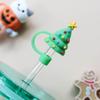 Christmas Straw Covers Cute Silicone Straw Plug Tips Cover Reusable Dust-Proof Reusable Straw Cover Cap Decoration Festival Gift