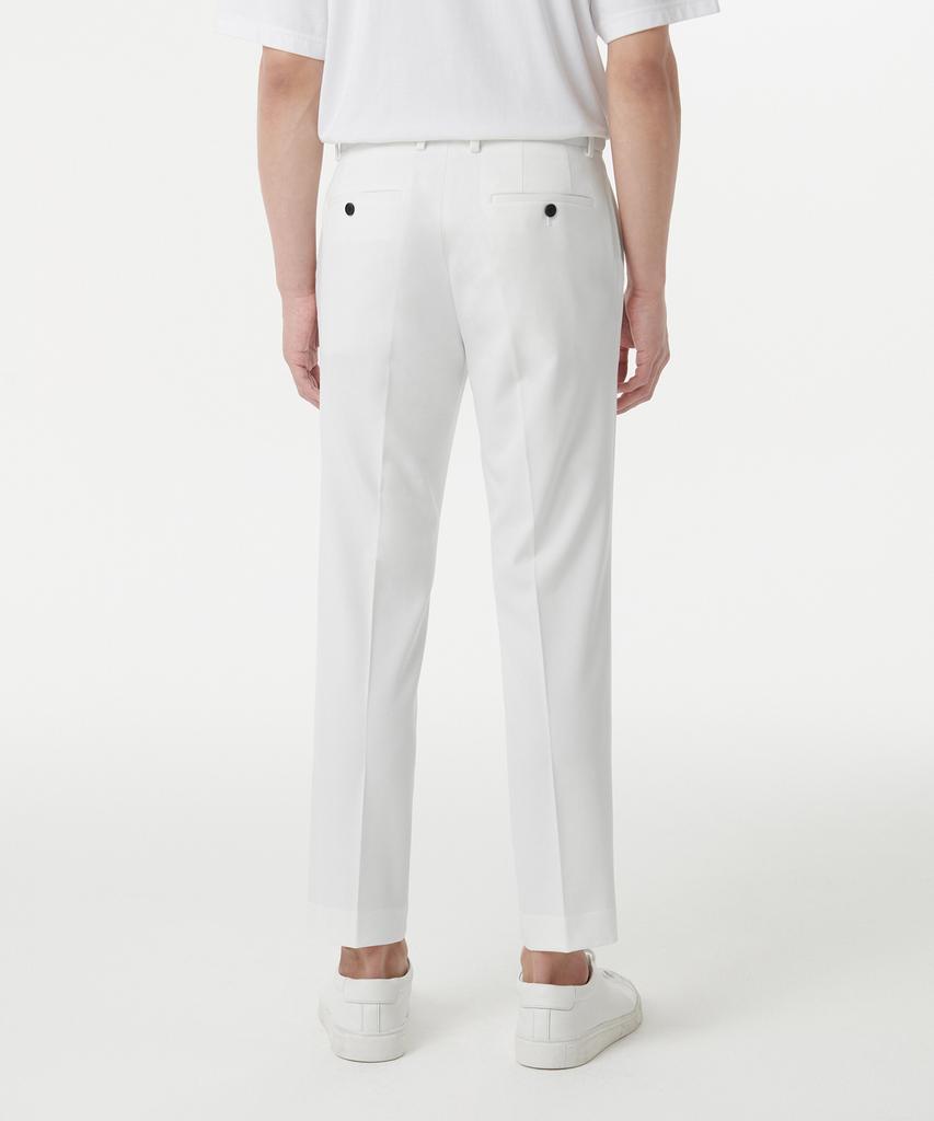 MUSINSA STANDARD Tapered Hidden Banding Crop Slacks [White]
