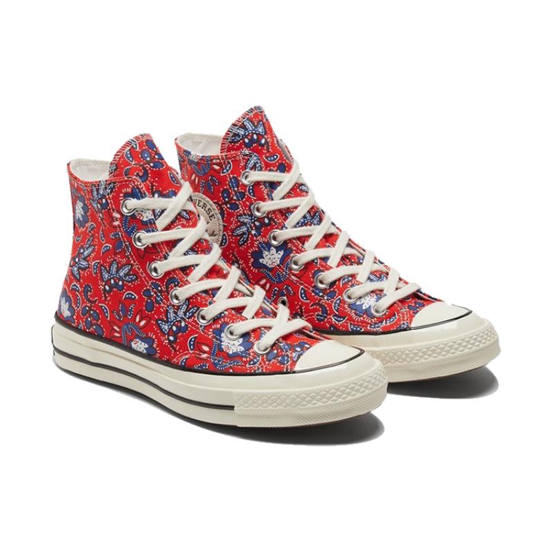 Converse 1970-е Chuck Taylor All Star 70 Удобные и универсальные высокие эспадрильи Унисекс Красный принт