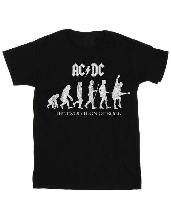 Футболка бойфренда из хлопка ACDC Womens/Ladies Evolution Of Rock