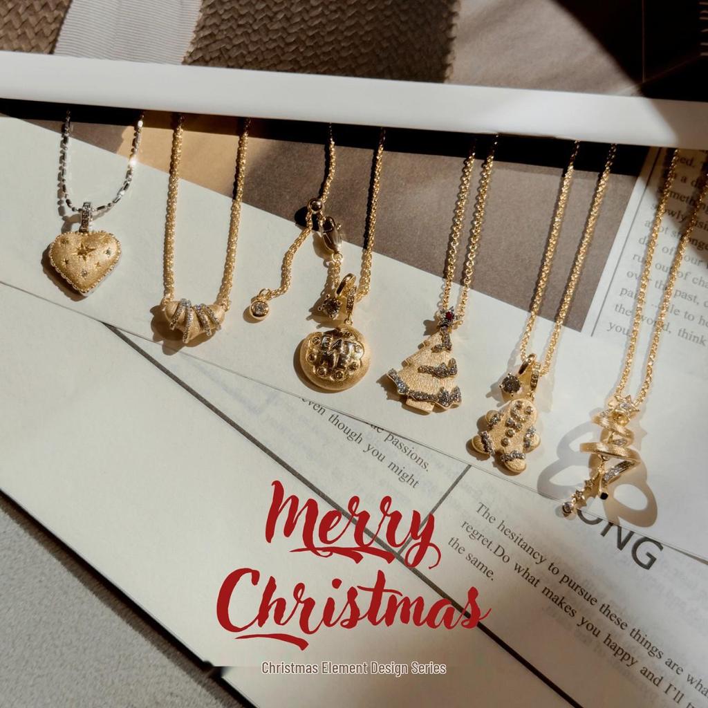 Little Red Book Gold Gingerbread Man & Christmas Tree Candy Necklace