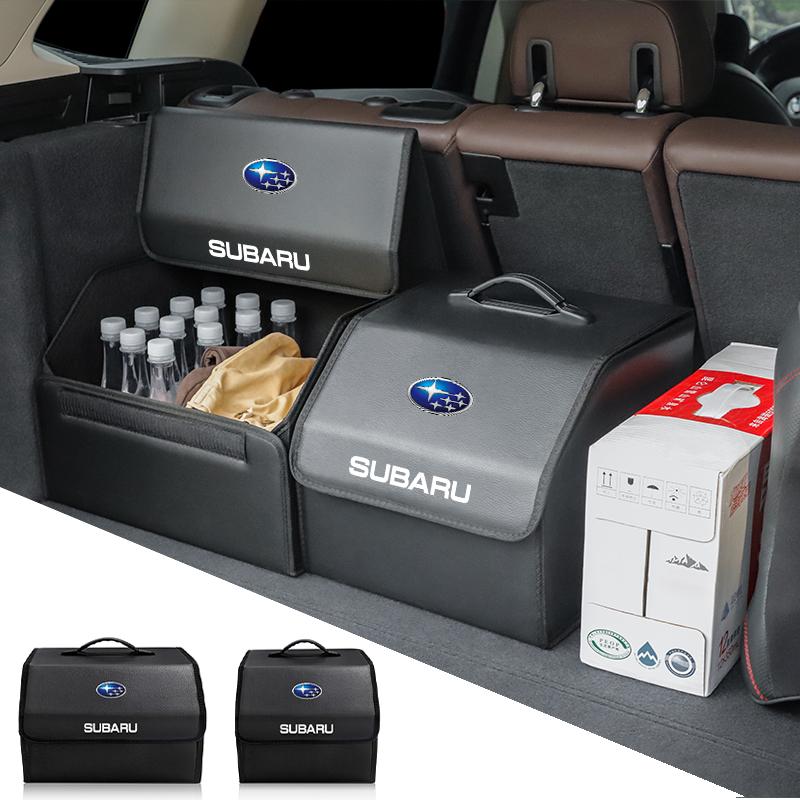 leather Car Organizer Box Trunk Storage Bag For Subaru Levorg BRZ Forester Legacy Mpreza Impreza XV Outback Crosstrek STI Ascent Z13