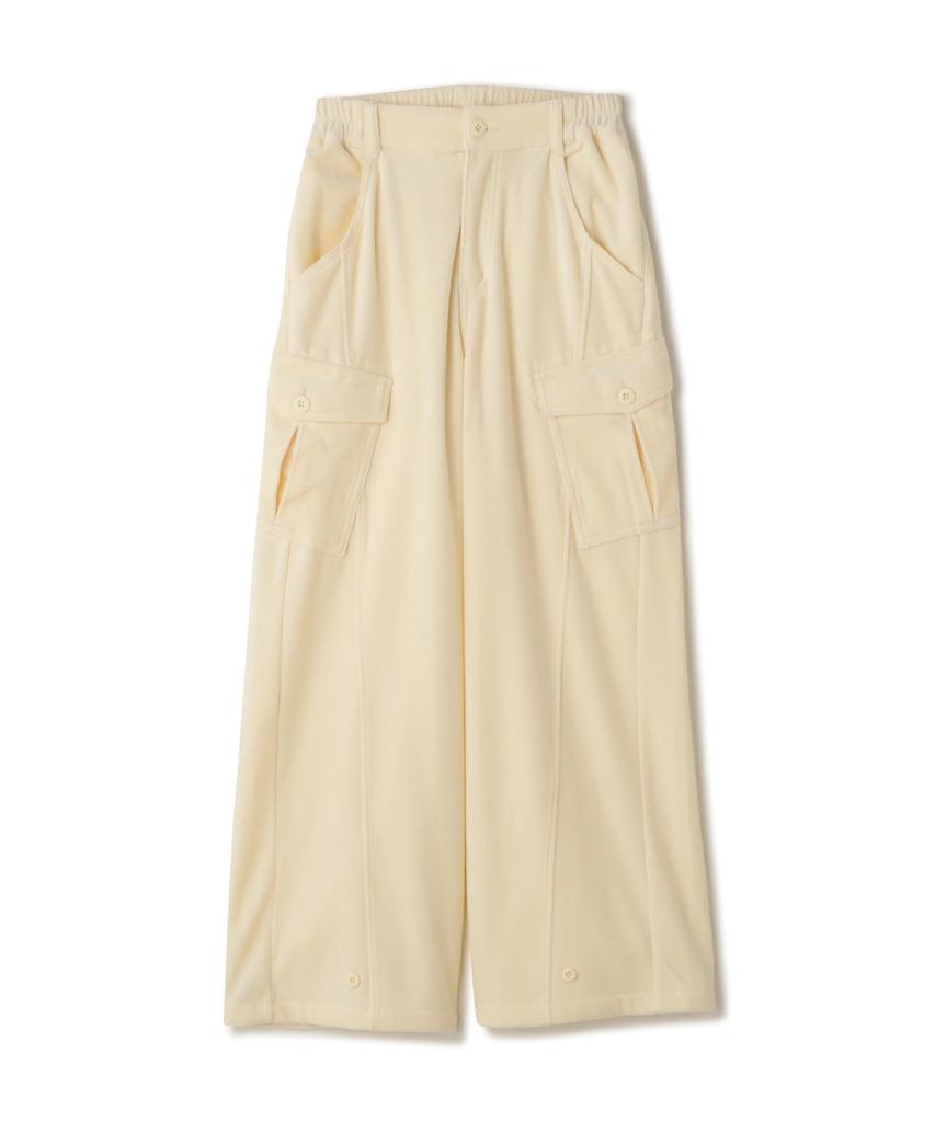 AVIREX BOYFRIEND CARGO VELOUR PANTS S ivory 783-4210601