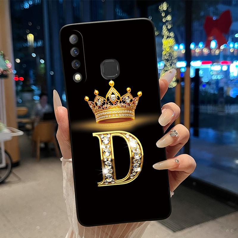 Красивый чехол-корона с буквами от А до Я для Infinix S4 Smart3 Plus X626 X267, черный, из мягкого силикона, противоударный