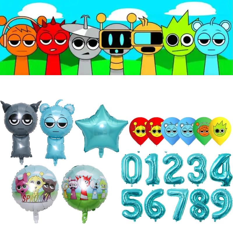 Шарики Sprunki для украшения дня рождения с мультяшными фигурками для детских мероприятий