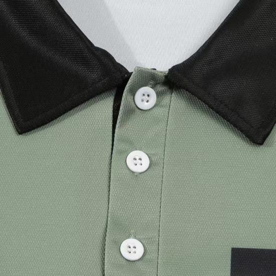 Men Spring Fall Shirt Buttoned Turn-down Collar Contrast Color Striped Prinitng Long Sleeves Pullover Mid Length Casual Business Top