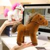 Plush Toy Simulation White Horse Dark Horse Prince Pendant Plush Toy Foal Doll Birthday Gift