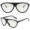 Aviator Shield Sunglasses – Trendy Oversized Black Frame UV400 Fashion Eyewear for Women & Men