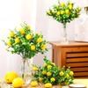 3/5 шт. Искусственные ветки лимона с листьями эвкалипта - Поддельные желтые стебли лимона для центральной композиции на кухонный стол и домашнего декора