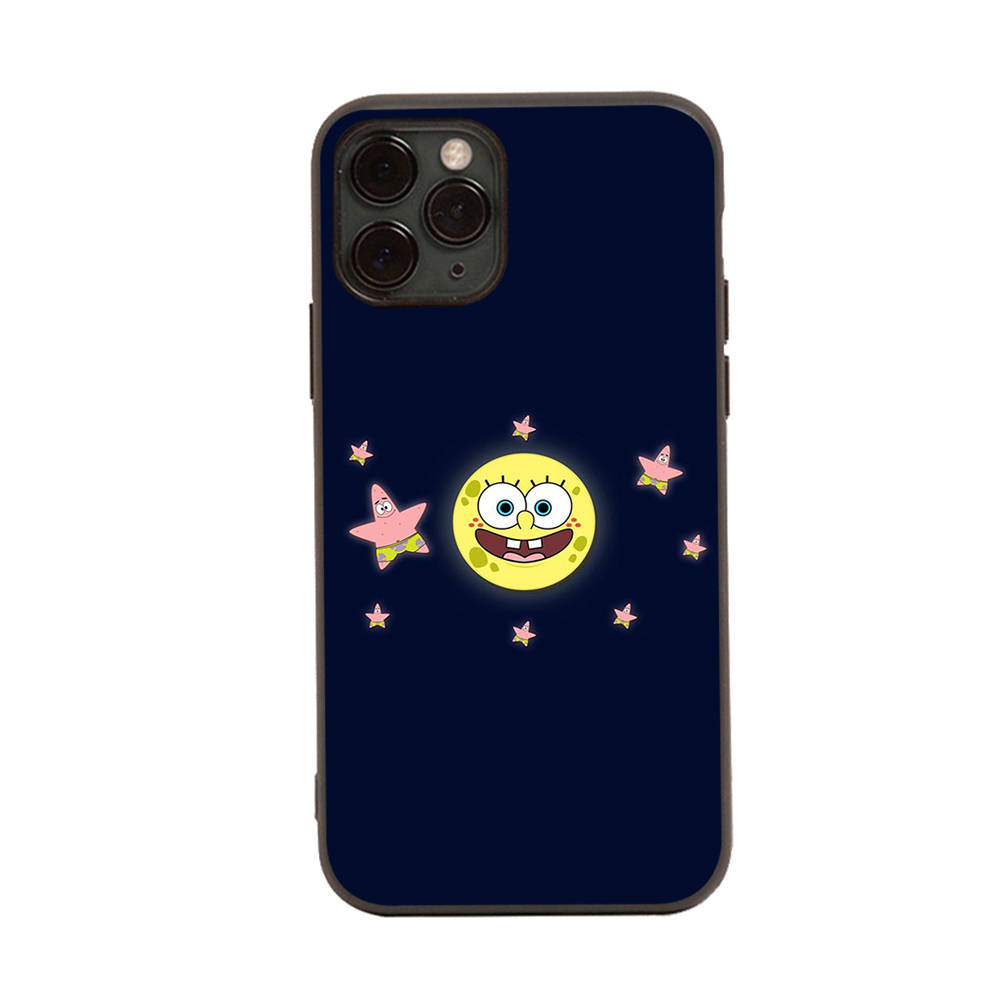PB10 SpongeBob and Patrick Black Sofe Case for OPPO Reno 8 6 5 4 Pro Plus Find X3 A17 A3 A31 A38 A40 A53 A54 A55 A74 A76 A78 A77 A80 A94 A95 A96 Lite