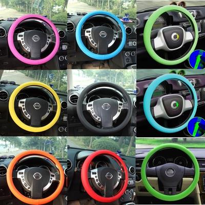 Кожаная текстура автомобильный силиконовый чехол для руля мягкий многоцветный