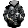 Fashion 3D All Over Printed Black Hoodie/Jacket Unisex Gothic Zipper Sweatshirt Personality Men's Pullover Street Wear