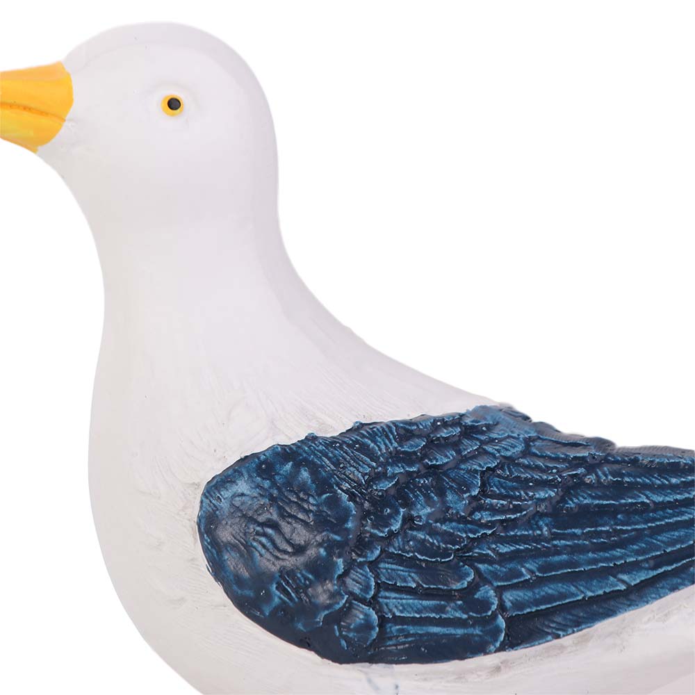 Mediterranean Style Resin Seagull Figurine Waterproof Beach Theme Seabird Ornament Handmade Fade-Resistant Small Seagull Model