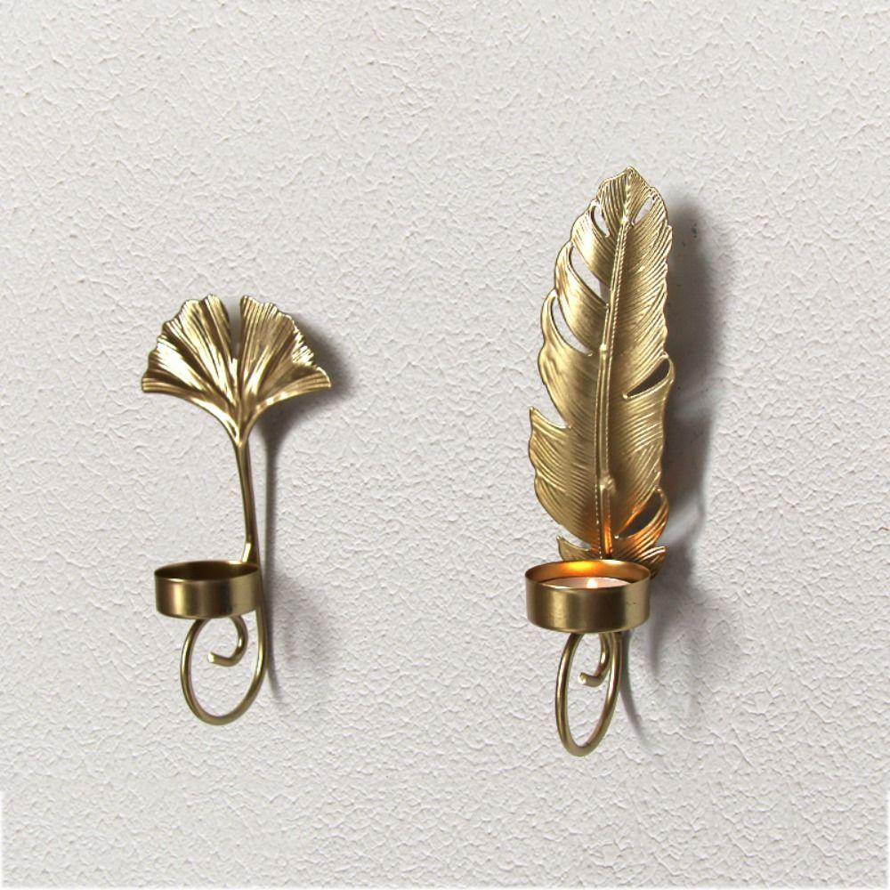 Nordic Style Leaf Candlestick Holder Iron Art Metal Candlestick Holder Wedding Table