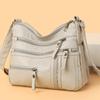 Single-shoulder Bag Soft Leather Multi-functional Zipper Bag Single-shoulder Crossbody Bag Casual and Simple Bag