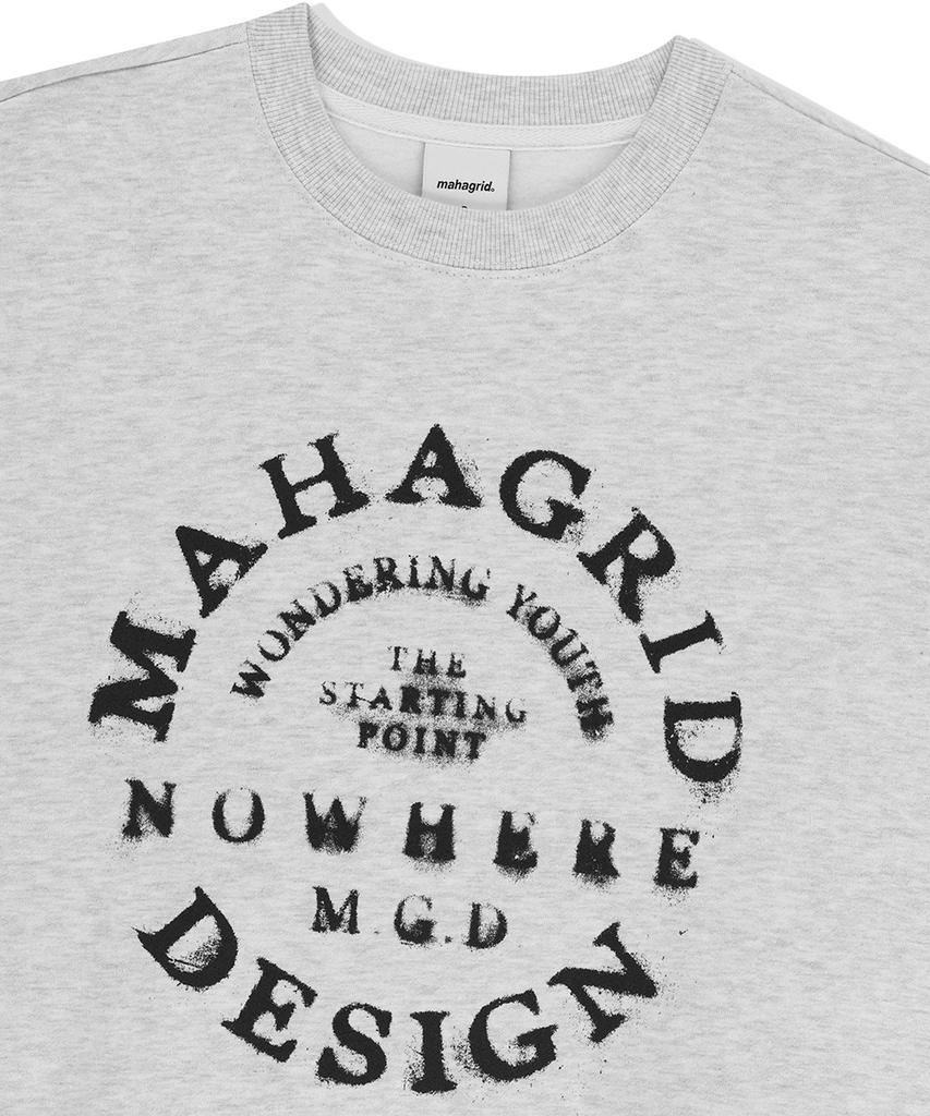MAHAGRID Circle Grunge Sweatshirt Light Gray(Mg2Efmm460A)