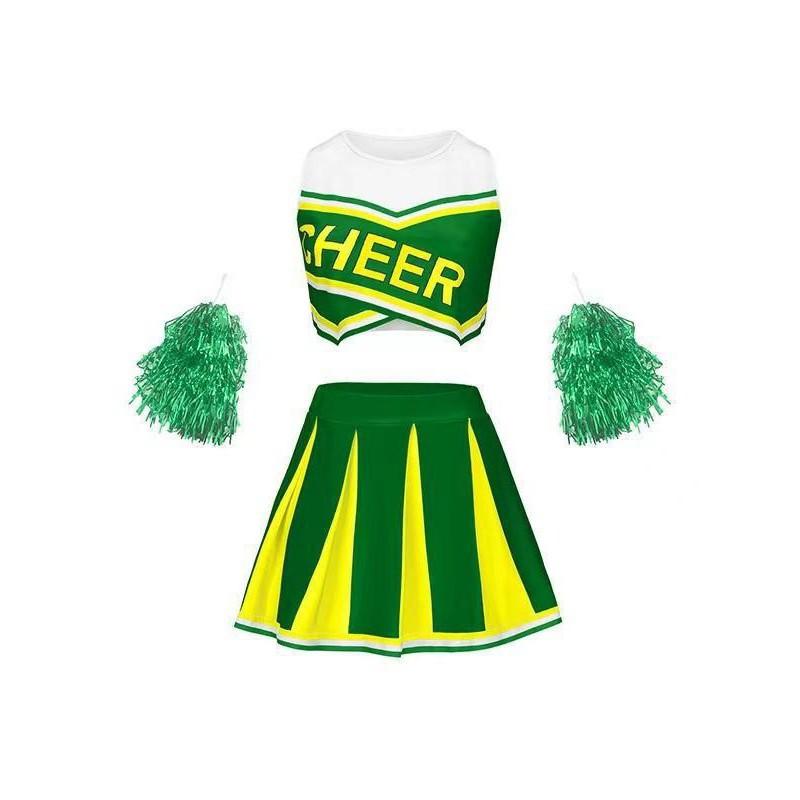 Kids Cheerleading Costume Set 3D Print A-Line Skirt Girls Sports Events