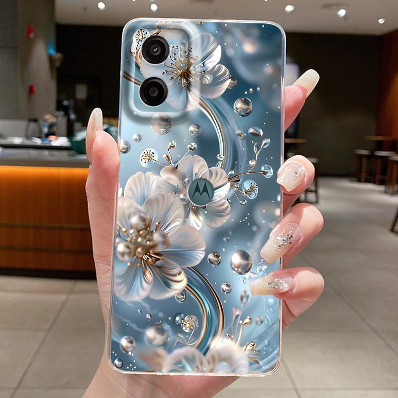 For Motorola Moto G05 E15 Case 2024 Fashion Butterfly Flower Clear Soft Silicone TPU Capa Phone Cover For MotoG05 MotoE15 Fundas