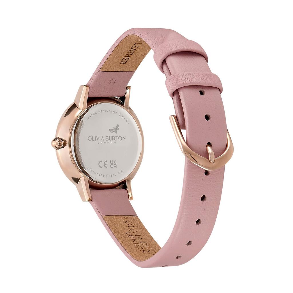 Авторизованный дилер Olivia Burton Watch Ladies ob24000126 Signature 28mm Butterfly Ultra Slim Rose Gold Mellow Rose Leather Strap Watch [OLIVIA BURTON]