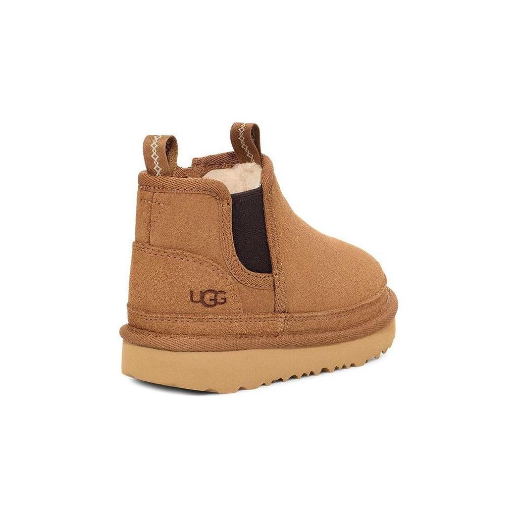 UGG Кожаные повседневные удобные низкие детские ботинки Детские ботинки Каштан 1143706T-CHE