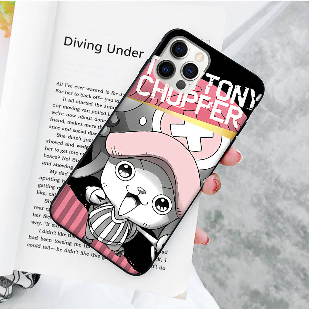 JW63 One Piece Chopper черный мягкий чехол для iPhone 16 15 Plus 14 13 Pro 8 SE XR XS Max P30 Nova 5T Y5P Y6 Y7 Y8P Y9 Realme C30 C33 C31 VIVO Y36 V27