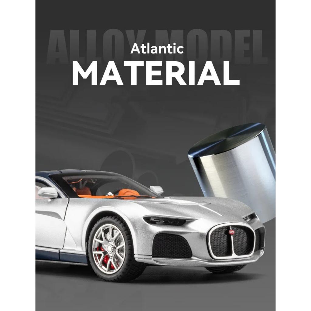 1/24 Bugatti Atlantic Alloy Sports Car Model Diecasts Metal Toy Vehicles Car Model Simulation Sound and Light Childrens Toy Gift