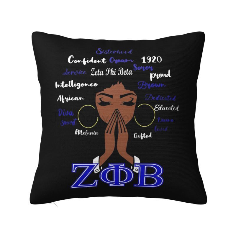 Zeta Phi Beta Print Pillow Cover Cushion Cover for Home Office Car Soft Cozy Polyester Pillow Case Throw Pillowcase x Inch