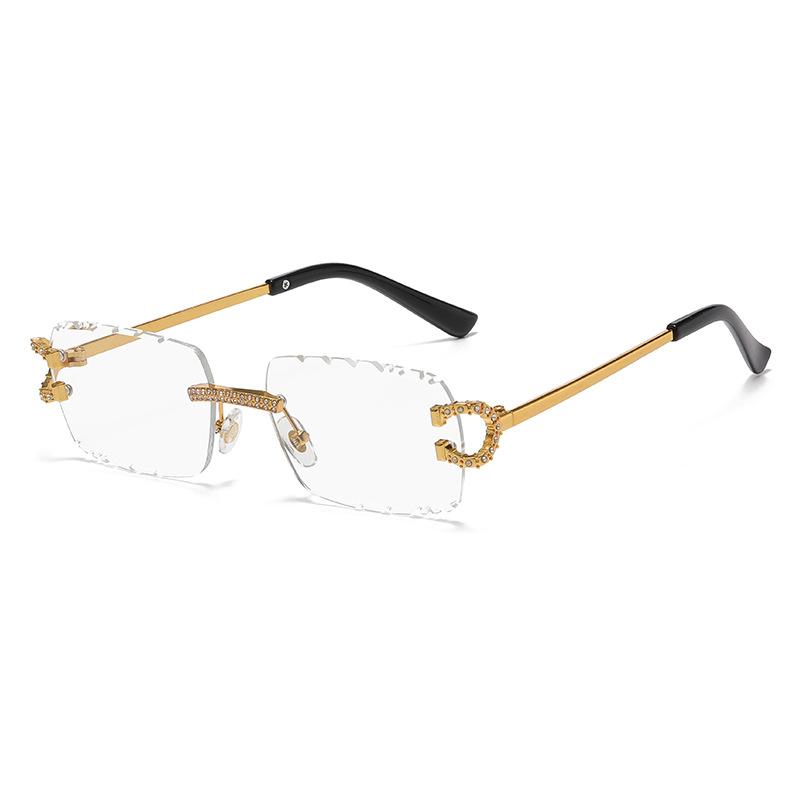 New Luxury Frameless Trimmed Women Sunglasses Personalized Set With Diamonds Frame Design High Quality Trend Men Shades Uv400