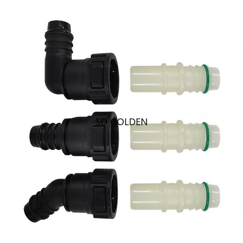 18mm ID16 Automotive Fuel Line Hose Bend Double-Sided Male Female Matching Combination Large Size Plastic Quick Connector