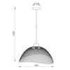 Suspension décorative métal noir grillagé E27 Diam 450mm