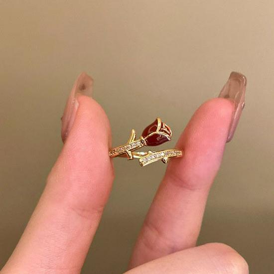 Кольцо Ankola Red Drop Oil Open Ring: Женская коллекция осень/зима: модная, универсальная и изысканная