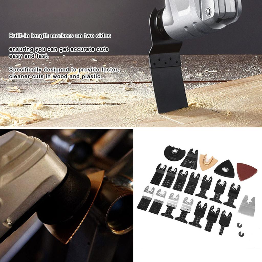 26pcs Universal Oscillating Saw Blades HighCarbon Steel Cutting Polishing Multitool for Wood