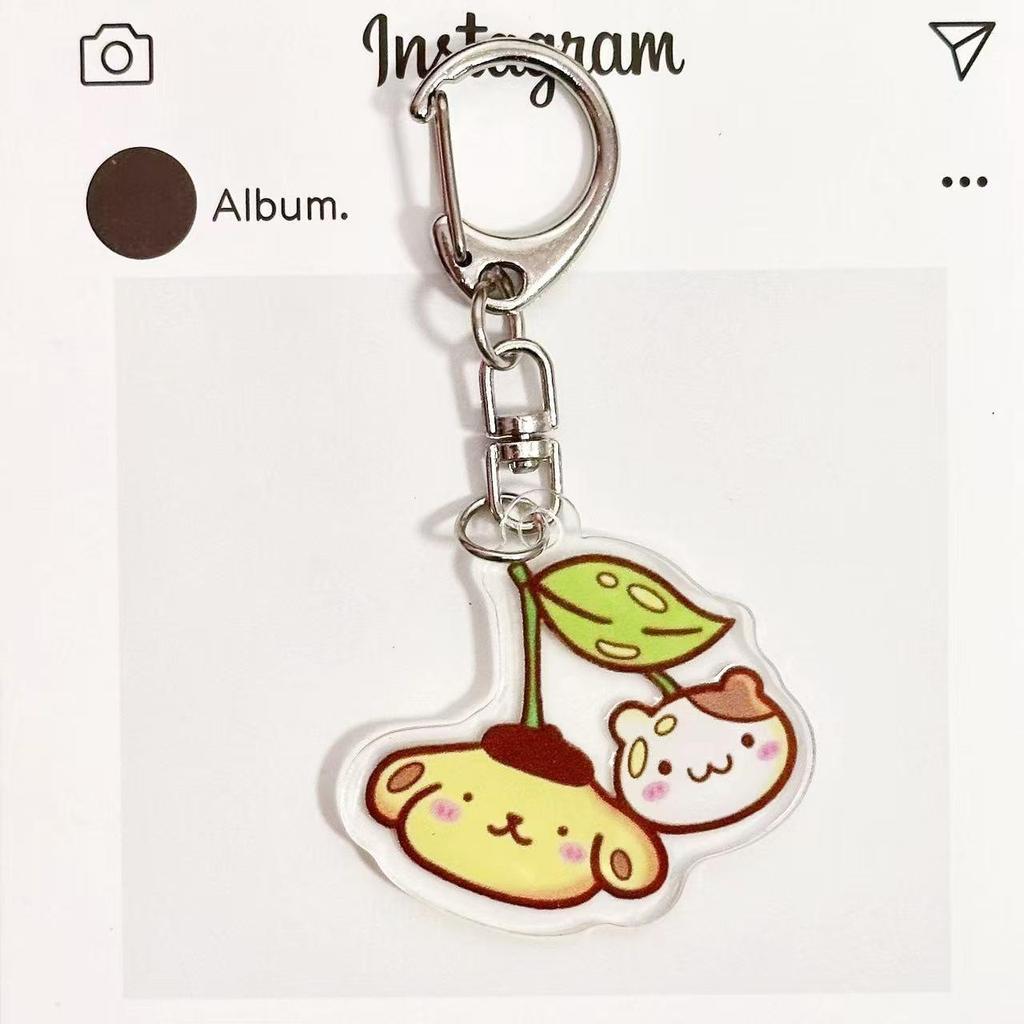 Брелок Sanrio с вишней: Милый Акриловый Подвеска-Брелок на Рюкзак в Стиле Пары