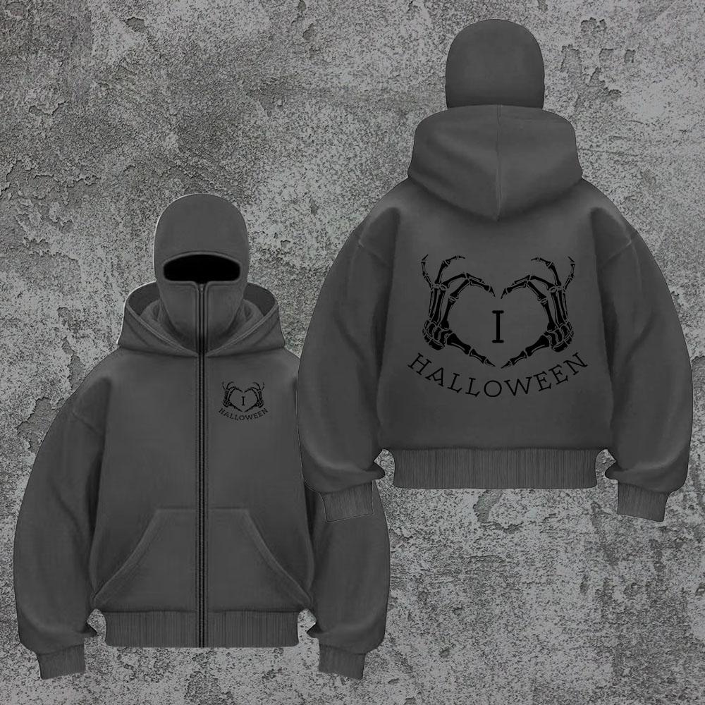 Мужское новое худи с принтом забавного узора любви, с двойным воротником и двойным капюшоном, модное, уличное, трендовое пальто