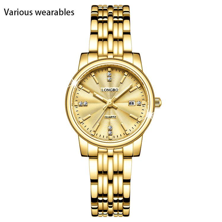 Часы Lovers Watch Calendar Водонепроницаемые часы со стальным ремешком для мужчин и женщин