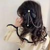 Black Tassel Elegant Vintage Bow Pearl Chain Hairpins Sweet Hair Decorate Headband Hair Clips for Hairpins for Girls Hair Pin