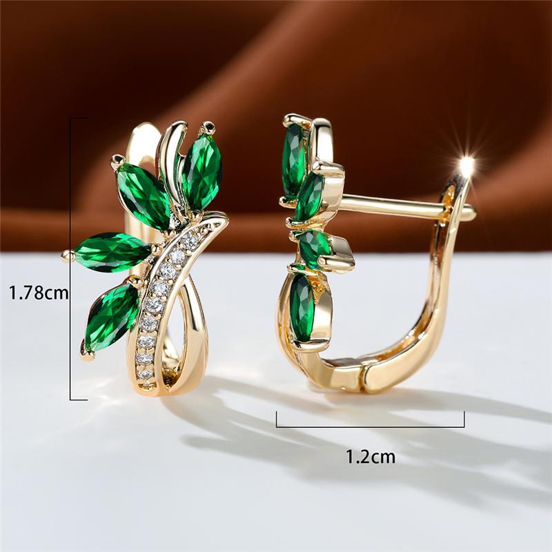 Нежные серьги-кольца с зеленым камнем и цветком маркизы для женщин, роскошные свадебные серьги золотого цвета, ювелирные изделия