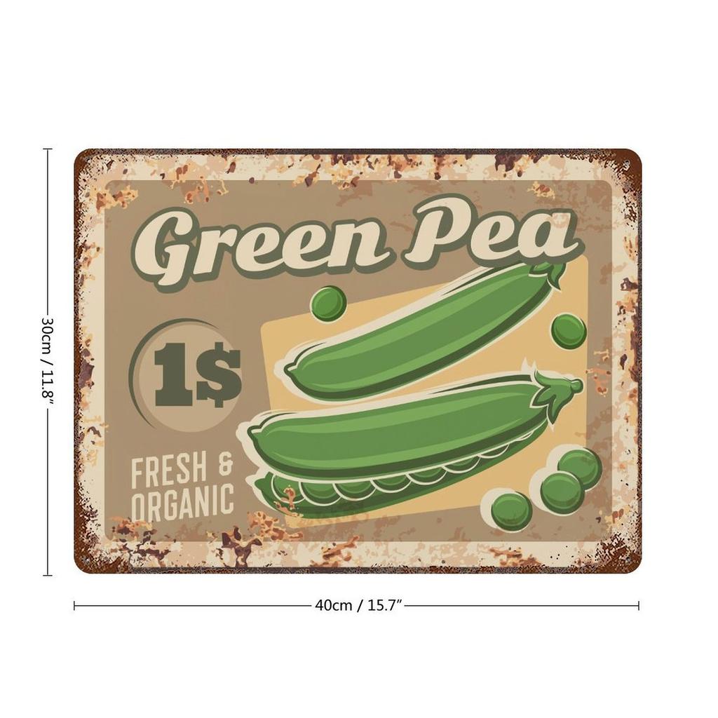 1-Pack Distressed Metal Wall Display, 20×30cm and 30×40cm, Shabby Vintage Décor for Living Room, Bar or Cafe