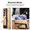 PU Leather Glass Film Pen Slot with Pen Phone Case for Samsung Galaxy Z Fold 8 6 5 4 3 Fold6 Fold8 Ultra Hinge Protection Cover