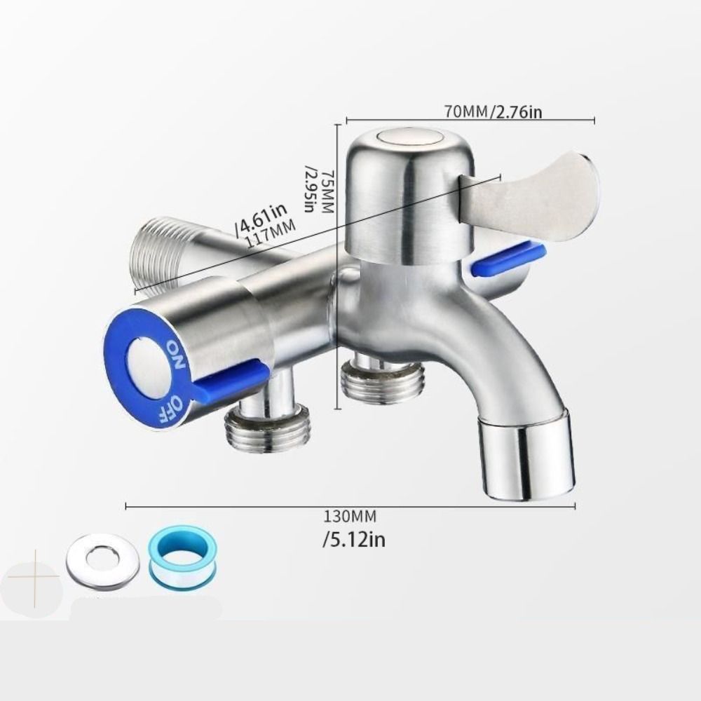 С лентой Кран из нержавеющей стали с отводом для стиральной машины Угловой кран Кран Дивертор для туалета