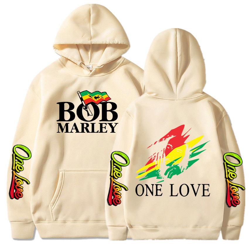 Толстовки с капюшоном Rapper Bob Marley Legend Reggae One Love Толстовки с капюшоном для мужчин и женщин Модные свитера с длинным рукавом большого размера Уличная одежда