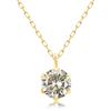Diamond Necklace Champagne Color VS Class 6 Prongs Single Gold K18YG Identification Card Included [Lara Christie] 0.3ct Lp56-0023-yg