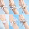 Korean Style Bridesmaid Wrist Corsage & Boutonniere, Simple Sisterhood Flower Ring for Weddings