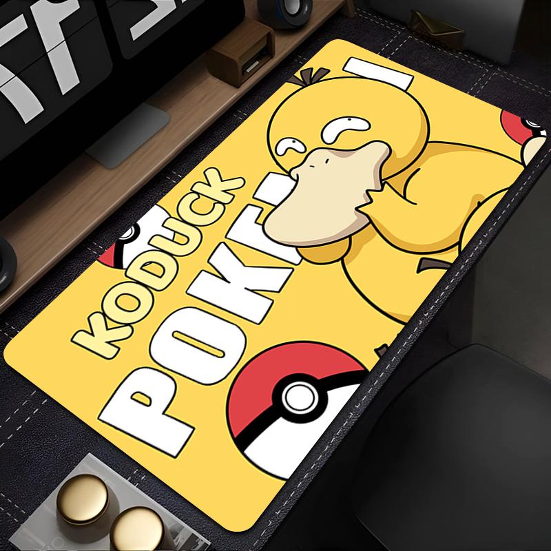 Popular Mouse Pad Anime Gaming Yellow Mousepad Gamer PPokemon Psyduck PC Completo Computer Keyboard Desk Mat Varmilo Table Pad