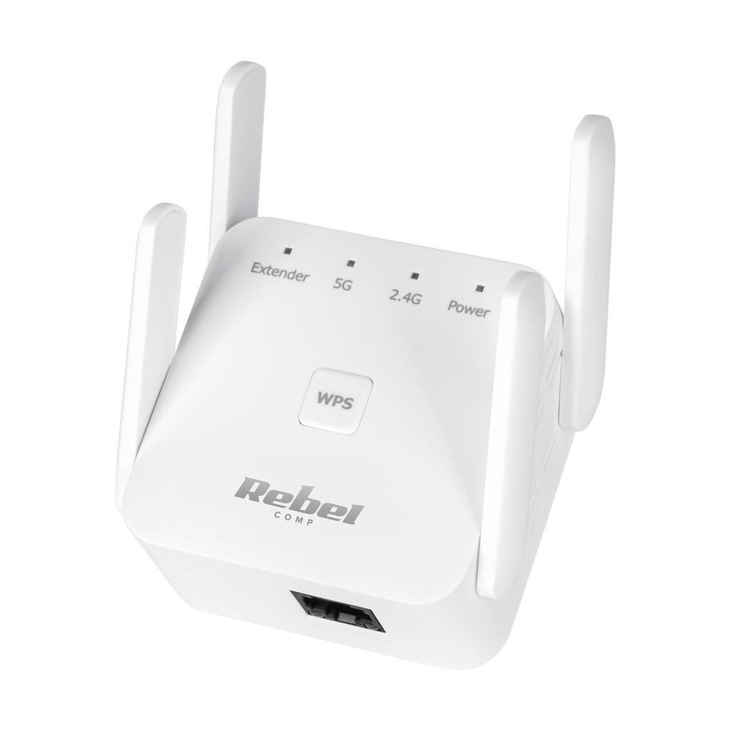 Repeater - wzmacniacz sieci bezprzewodowej 2.4+5 GHz Rebel