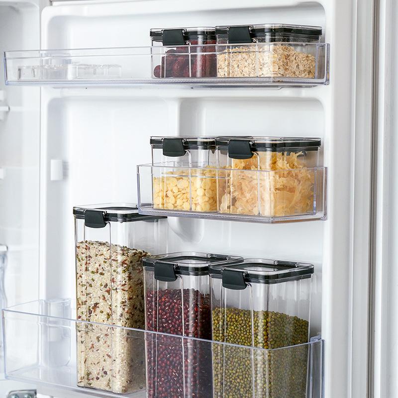 Latest Design Household Transparent Pet Food Storage Boxes Multi Size Air Tight Food Containers Kitchen Storage Bins