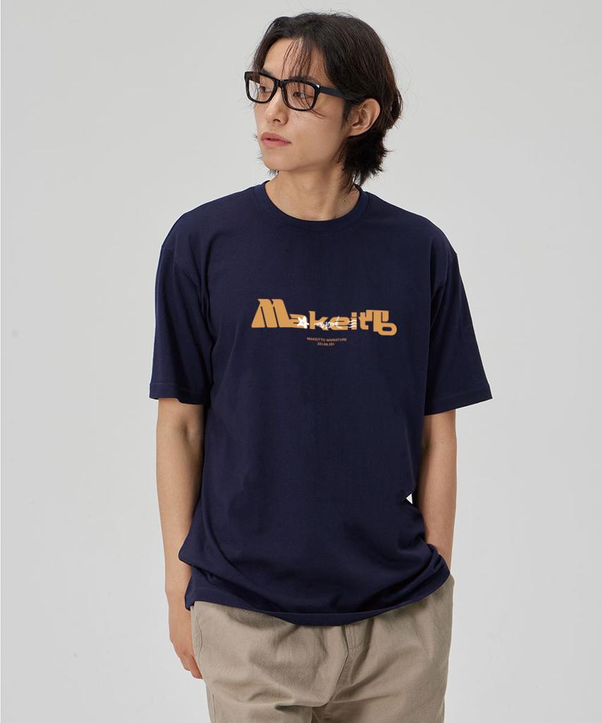 MAKEITTO [Bold Lettering] Crew Neck Tee_Navy