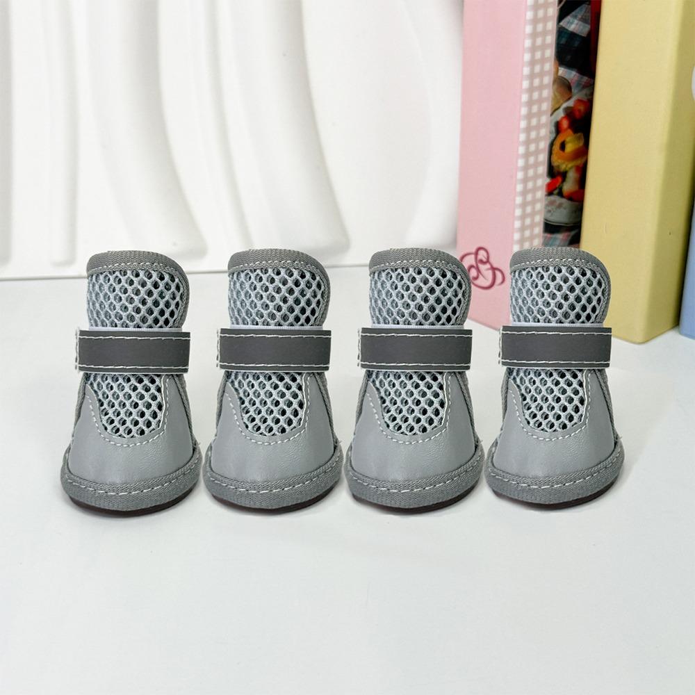 4Pcs Breathable Pet Net Boots Non-Slip Puppy Foot Covers Dog Paw Protectors Hot Pavement
