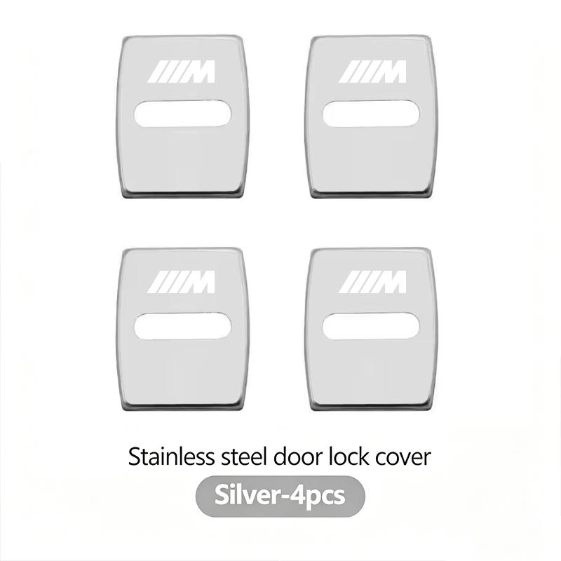 FA54Pcs Zinc Alloy Car Door Lock Buckle Protection Cover Anti-Collision Shock Absorbing Cushion Stickers For BMW G80 G06 G07 G42 G