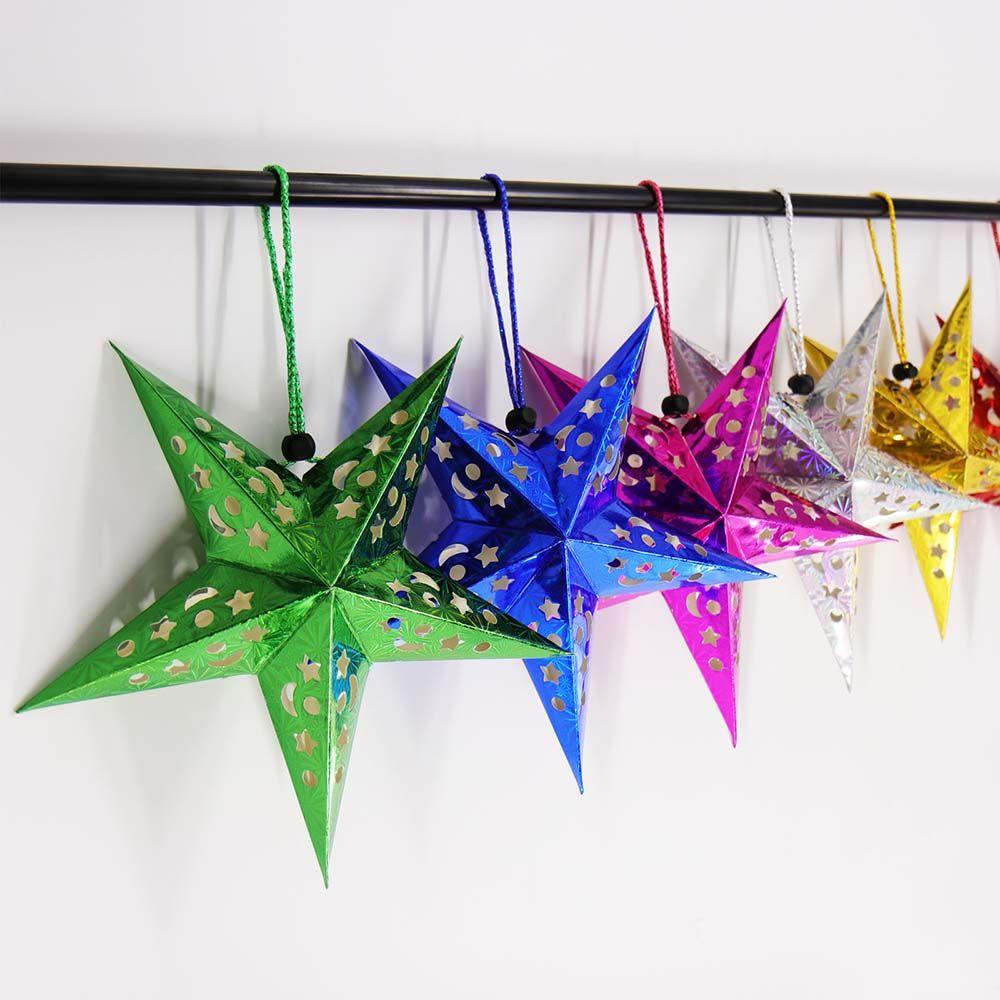Home Garden Wedding Party Pendant Paper Lantern Stars Lampshade Hanging Lights Decoration Christmas Decoration Ornaments